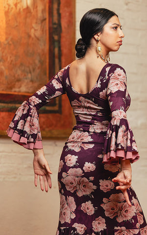 Body flamenco à imprimé multicolore