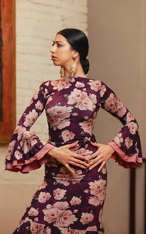 Body flamenco à imprimé multicolore