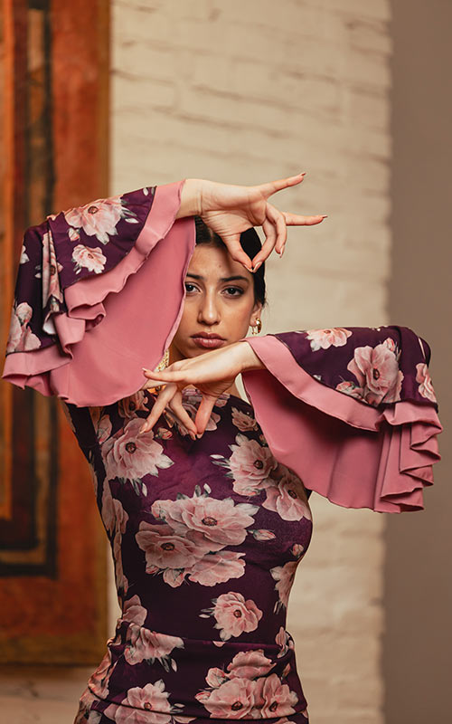 Body flamenco à imprimé multicolore