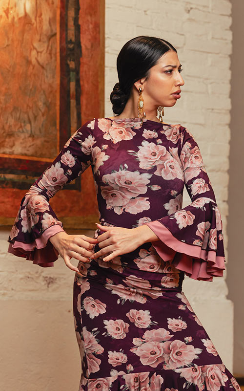 Body flamenco à imprimé multicolore