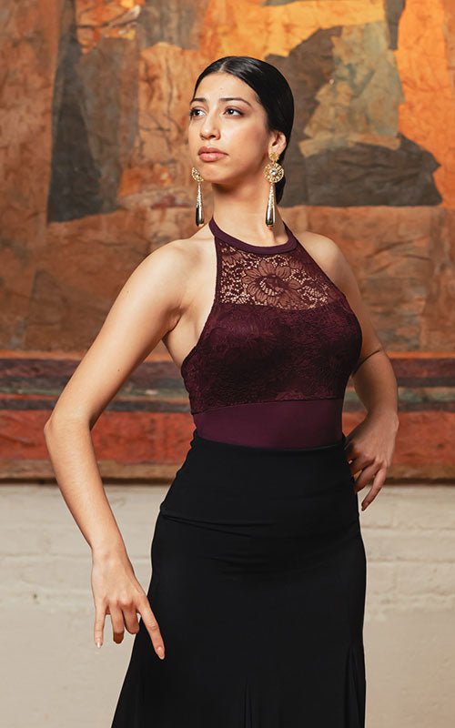 Maillot modelo Tarifa de microfibra con cuello halter