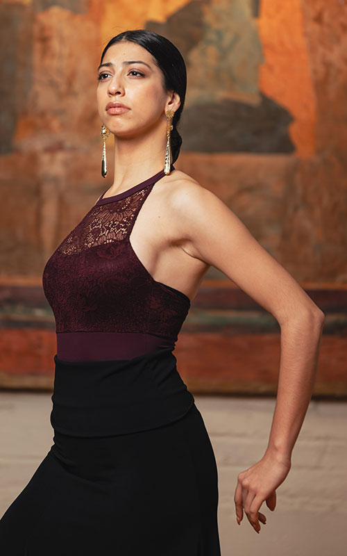 Maillot modelo Tarifa de microfibra con cuello halter