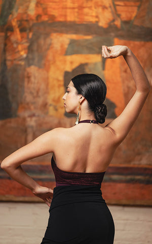 Maillot modelo Tarifa de microfibra con cuello halter