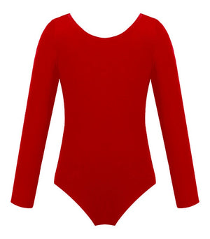 Maillot rouge à manches longues pour fille