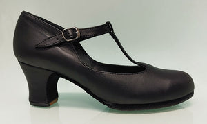 Chaussure de danse espagnole, cuir noir