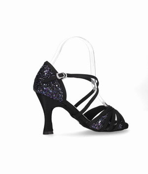 chaussure de danse de salon noire et pailletée