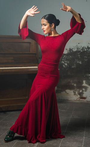 Jupe de flamenco ajustée aux hanches en différentes couleurs