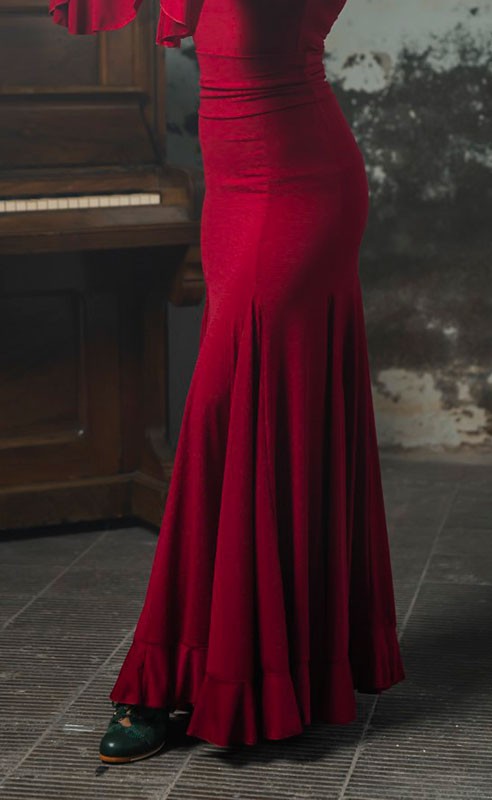 Jupe de flamenco ajustée aux hanches en différentes couleurs