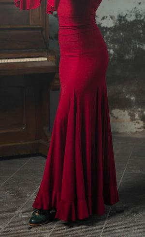 Jupe de flamenco ajustée aux hanches en différentes couleurs