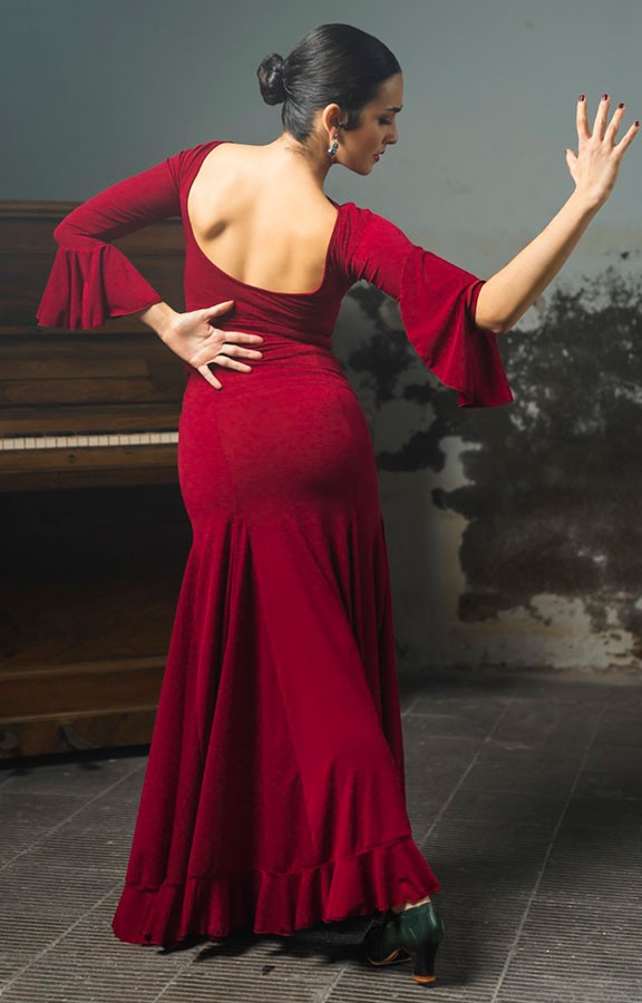 Jupe de flamenco ajustée aux hanches en différentes couleurs