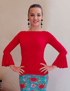 Top flamenco almonte rojo