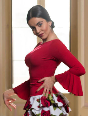 Top flamenco almonte rojo