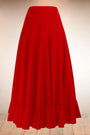 Red flamenco skirt with yoke and 1 ruffle