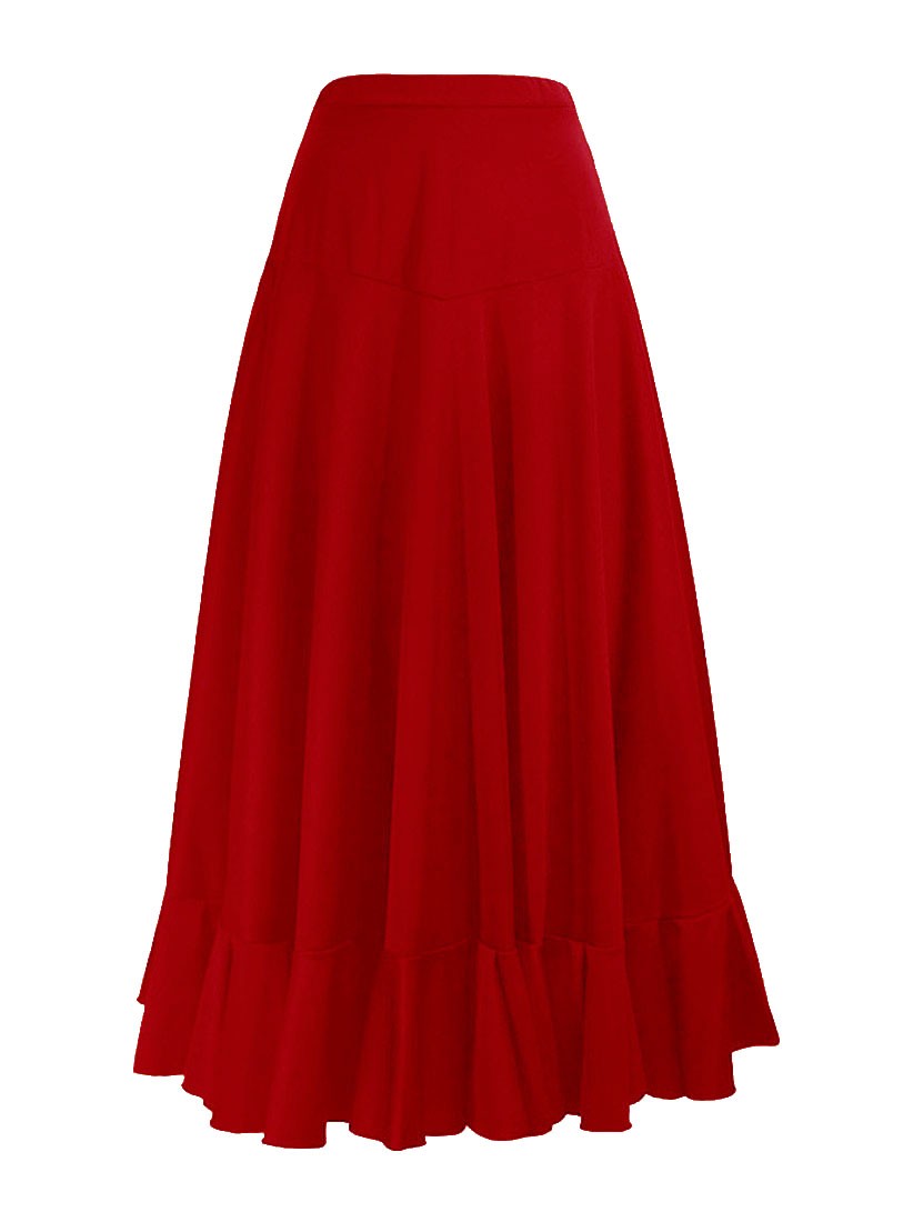 Falda Flamenco Roja con Canesú y 1 Volante