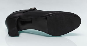 Chaussure amateur en cuir noir avec boucle