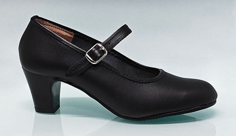 Chaussure amateur en cuir noir avec boucle