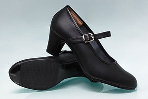 Chaussure amateur en cuir noir avec boucle