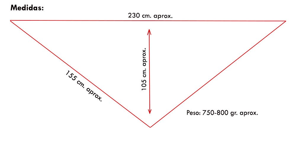 Mantón En Pico Negro Liso Doble Tejido