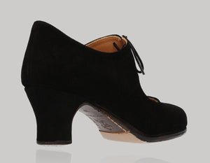 Professional black suede flamenco dance shoe