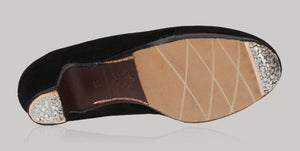 Professional black suede flamenco dance shoe