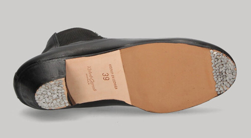 Botte de flamenco professionnelle en cuir noir