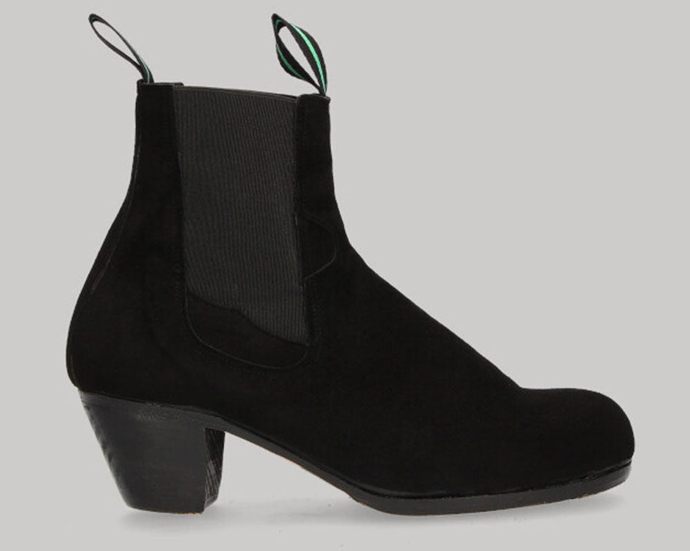 Botte de flamenco professionnelle en cuir suédé noir