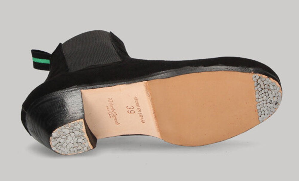 Botte de flamenco professionnelle en cuir suédé noir