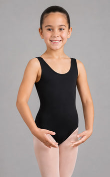 Justaucorps noir pour filles à larges bretelles