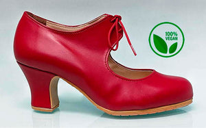 Red "vegan" flamenco dance shoe