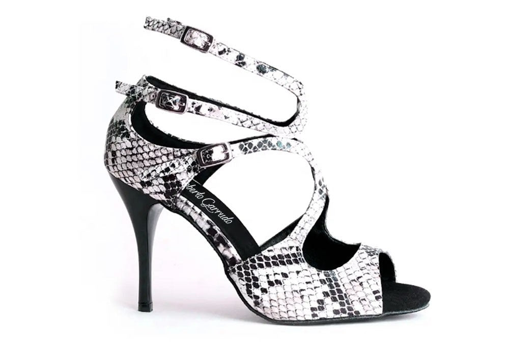 Chaussure de danse de salon et de tango à imprimé animalier fantaisie