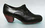 Chaussure de flamenco professionnelle, cuir noir et lacets