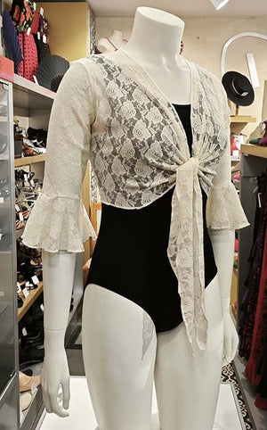 Cárdigan Flamenco de Encaje Color Marfil Mujer