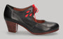 Zapato de baile flamenco profesional piel negro con tacón cubano