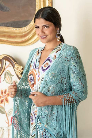 Water Green Lace Rumba Jacket