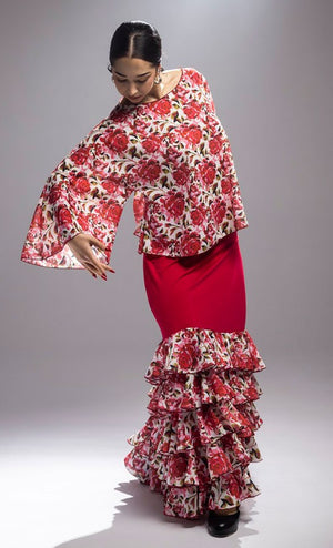 Falda Flamenco Zagra con 5 Volantes Estampados