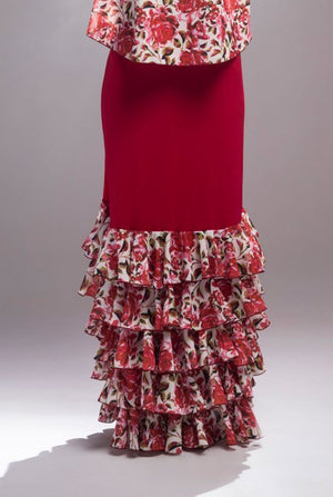 Falda Flamenco Zagra con 5 Volantes Estampados