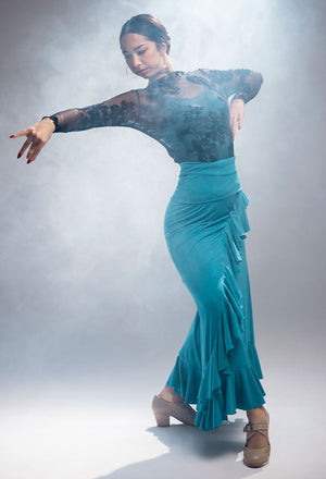 Falda Flamenco Valoria Azul Petróleo