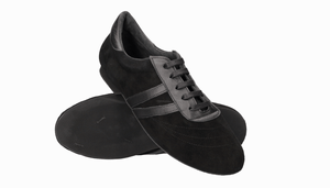 Men's black ballroom dance shoe with laces