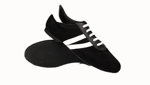 Men's black and white ballroom dance shoe with laces