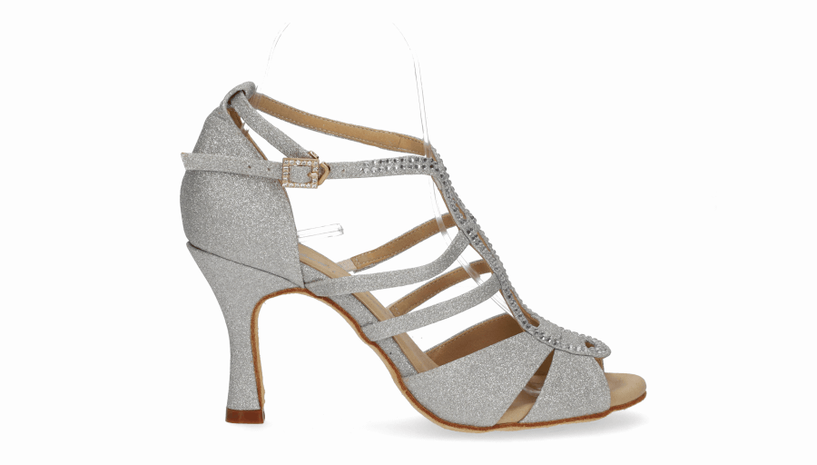 Silver glitter fantasy ballroom dance shoe