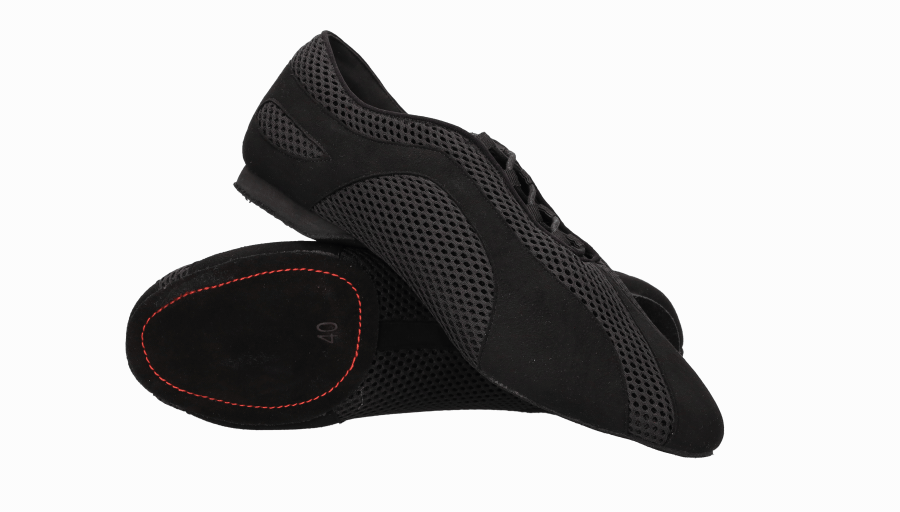 Men's black lace-up shoe for Latin and ballroom dancing