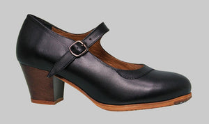Zapato de baile flamenco profesional piel negro