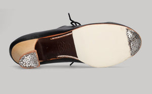Zapato de Baile Flamenco Profesional Piel Negro con Cordones
