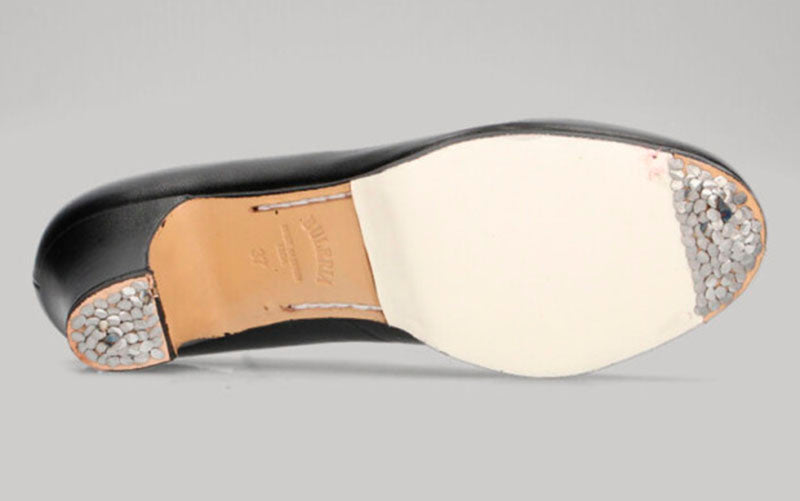 Chaussure de danse flamenco professionnelle en cuir noir avec lacets