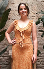 Top mariquilla estampado color ocre  con tirantes