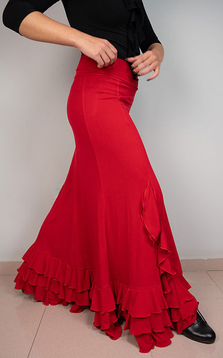 SKIRT 3 RUFFLES RED 58537