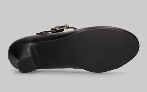 Chaussure de flamenco noire en cuir nappa avec boucle