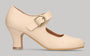 Beige nappa leather flamenco shoe with buckle
