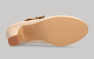 Chaussure de flamenco en cuir nappa beige avec boucle