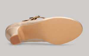 Chaussure de flamenco en cuir nappa platine avec boucle